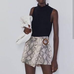 Zara Snakeskin Mini Skirt / Skort